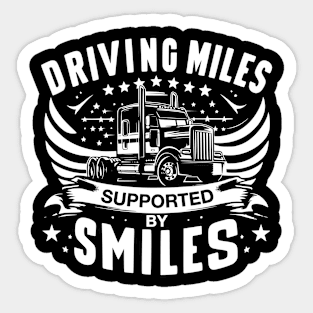 Driving Miles Supported By Smiles for Truckers Sticker